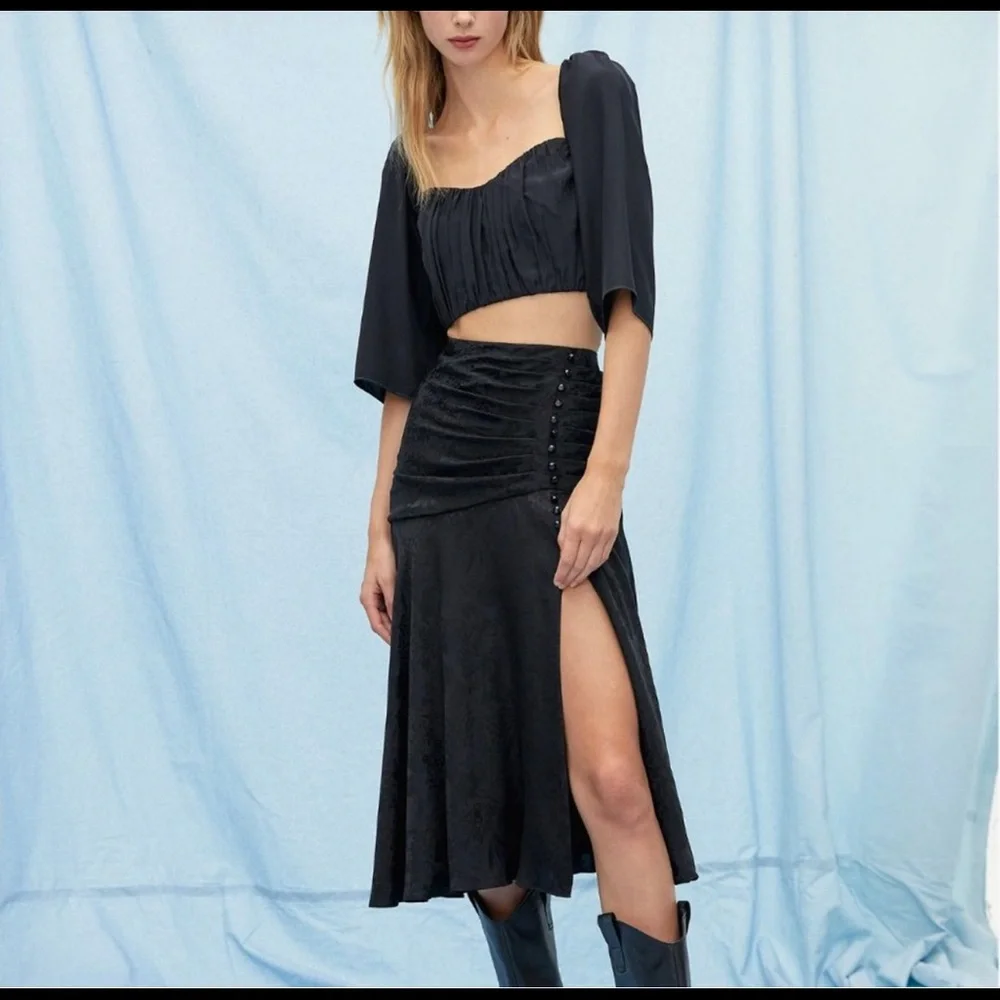 NWT Le Fou Wilfred Silk Slit Skirt size 0 - Picture 3 of 10